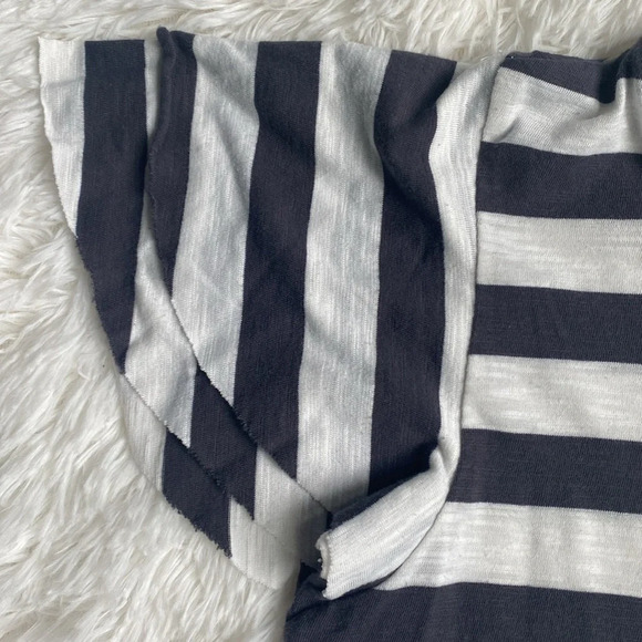 Allison Joy. Size large. Flutter sleeve, black and white striped top. - Picture 3 of 5